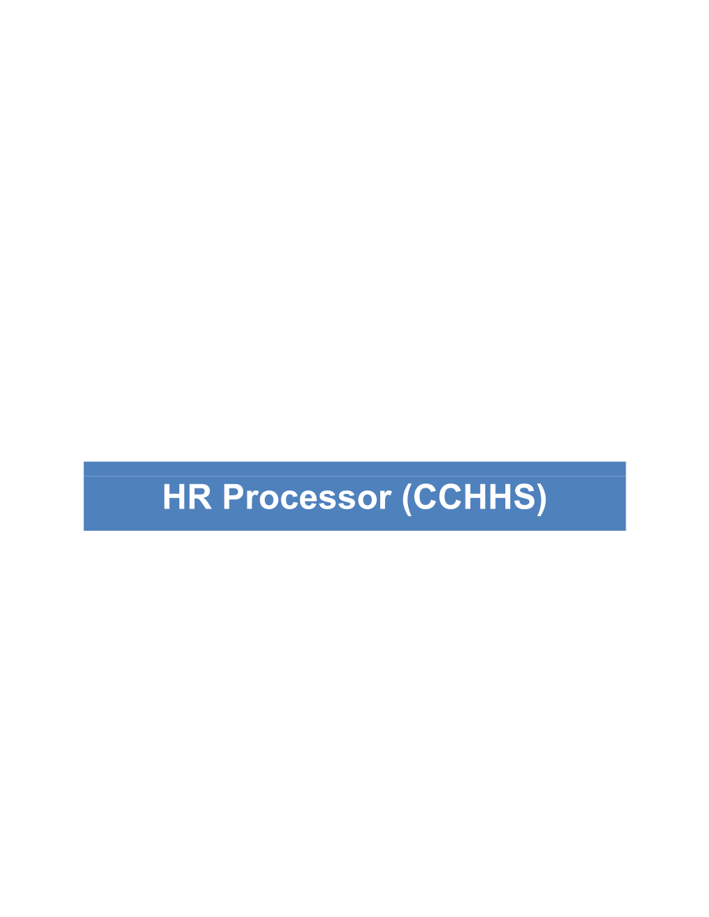HR Processor (CCHHS)