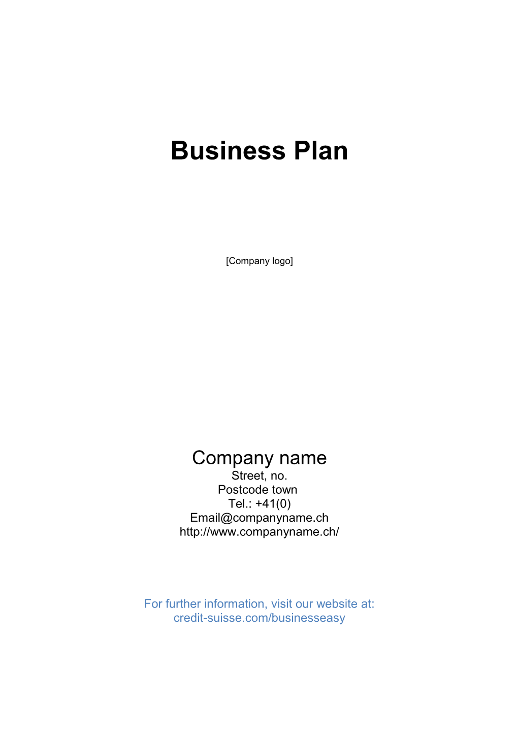Business Plan Company Name