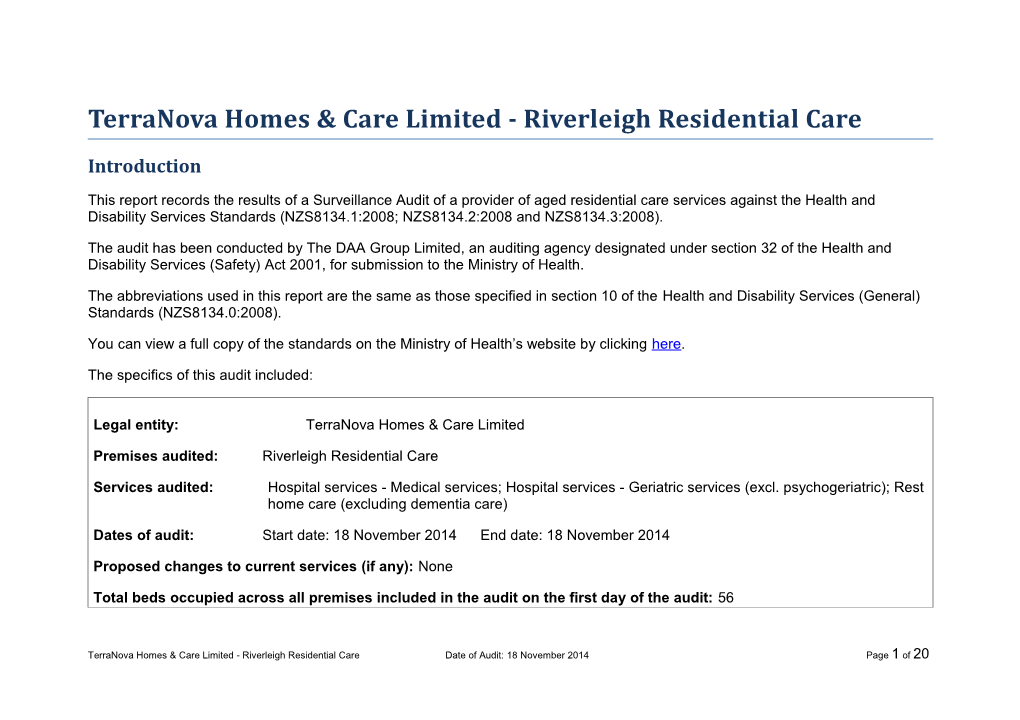 Terranova Homes & Care Limited - Riverleigh Residential Care