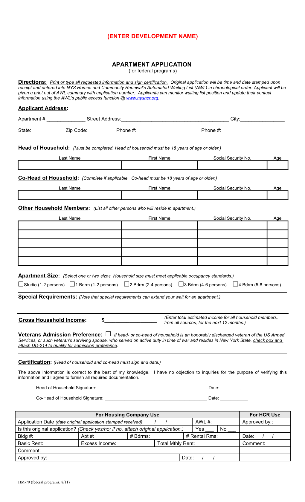 Apartment Application