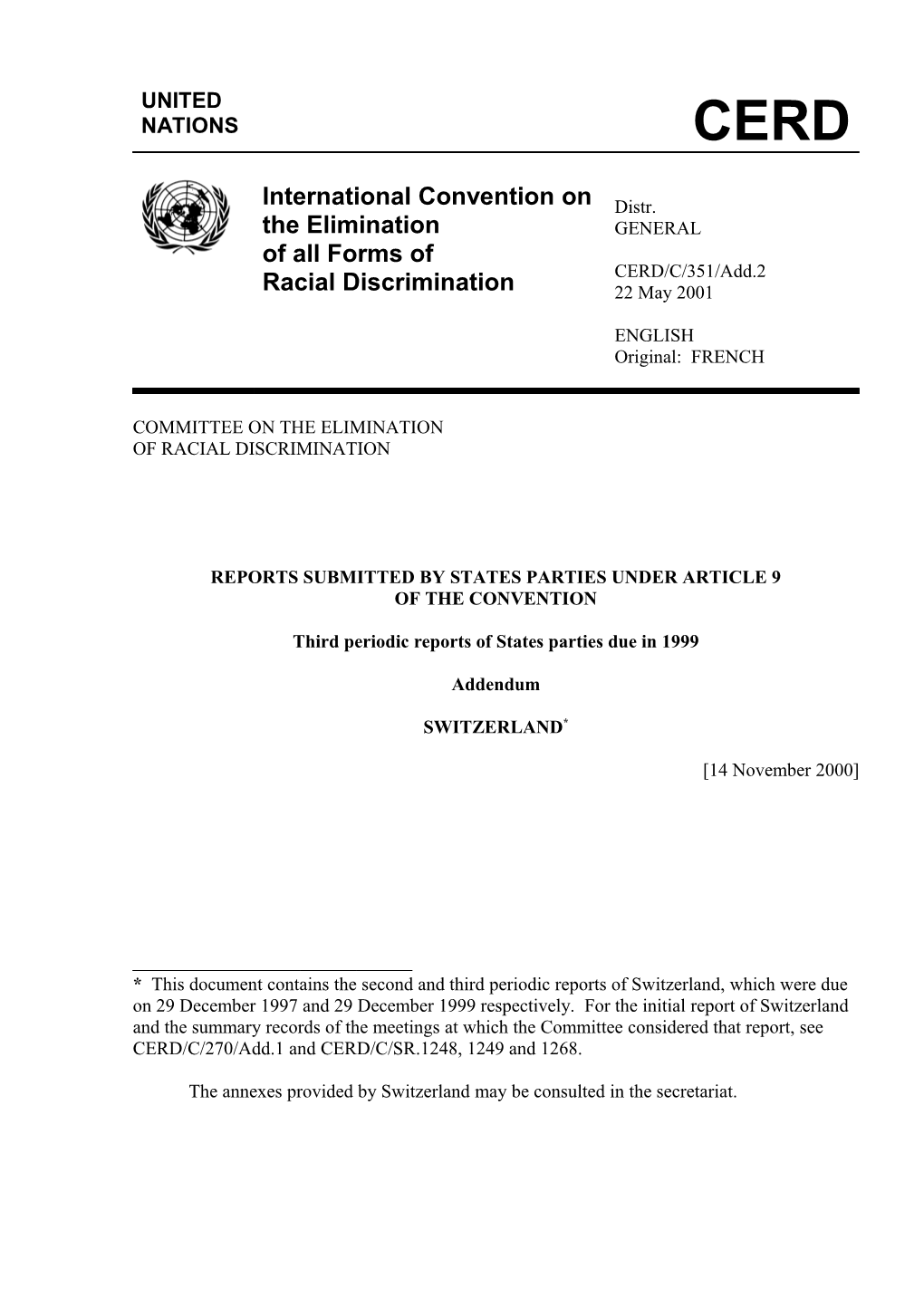 Reports Submitted by States Parties Under Article 9