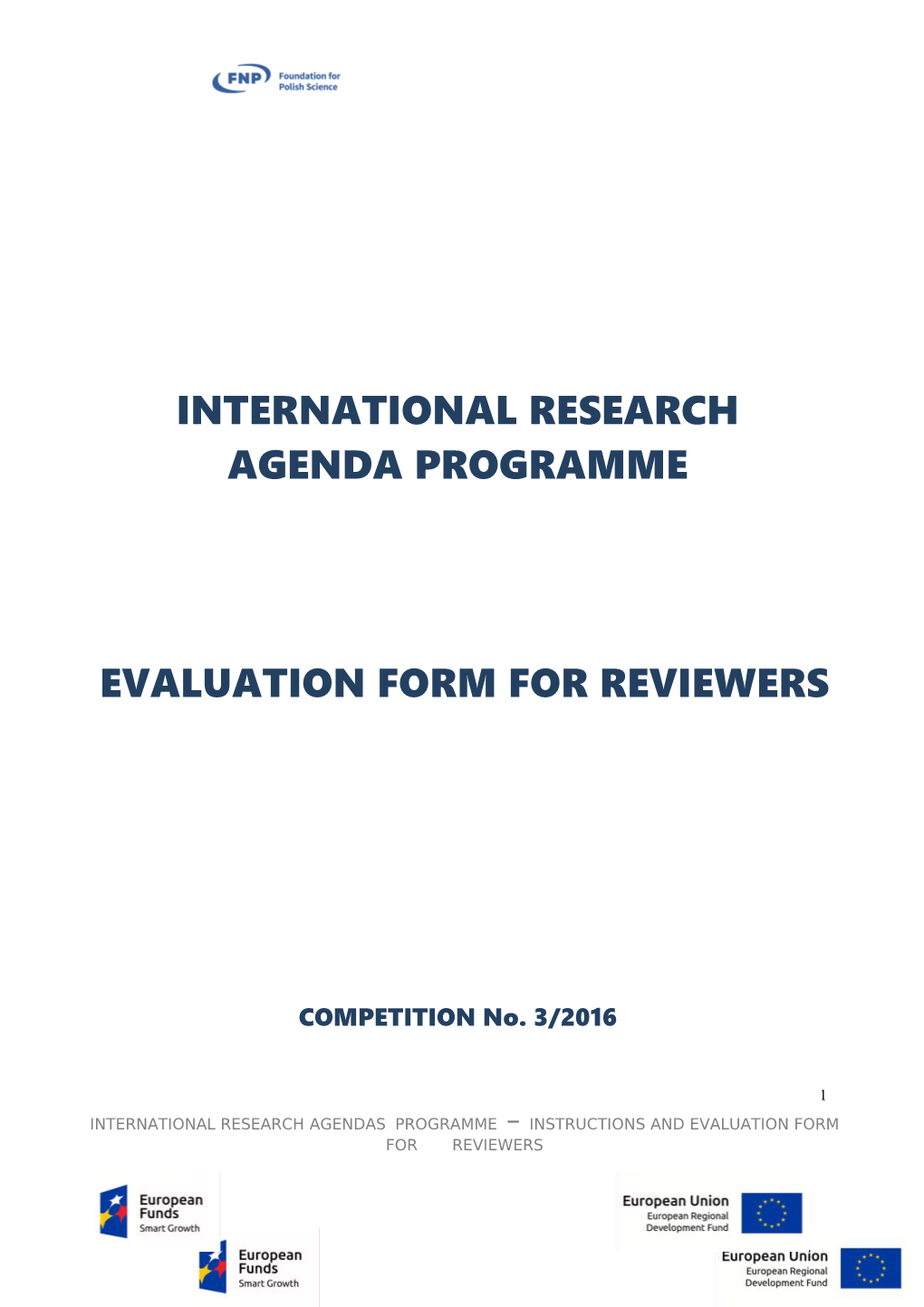 Evaluation Form for Reviewers