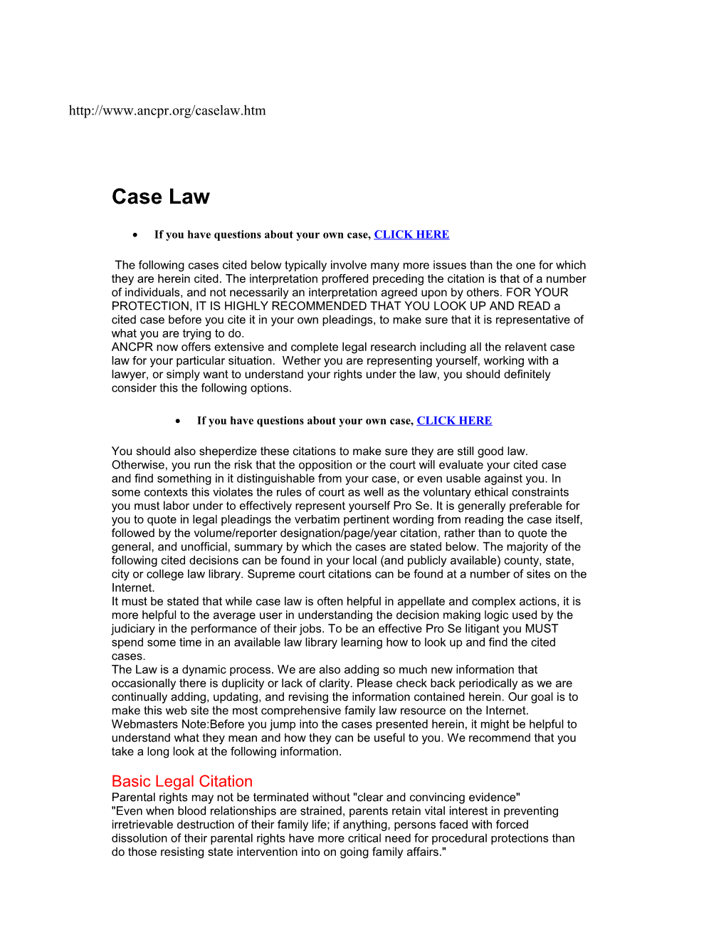 If You Have Questions About Your Own Case, CLICK HERE