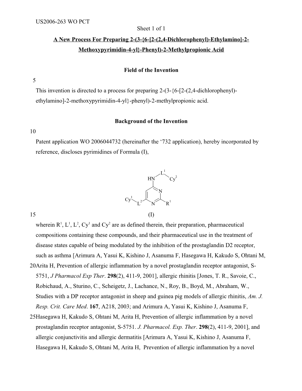 A New Process for Preparing 2-(3- 6- 2-(2,4-Dichloro-Phenyl)-Ethylamino