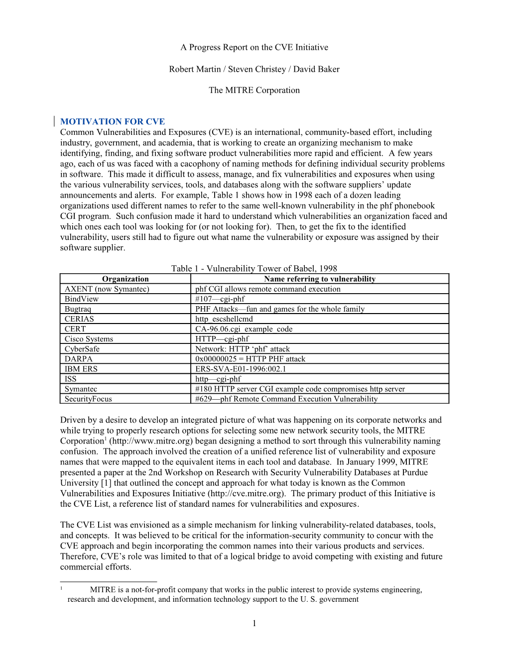 FIRST Conference CVE Presentation Synthesis