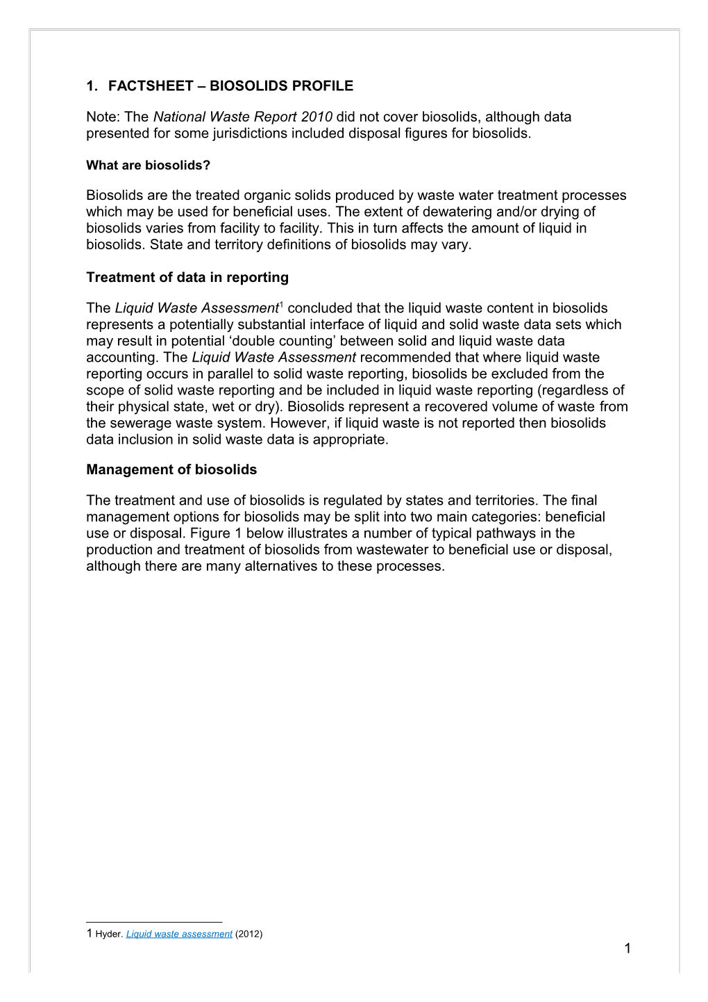 FS-National Waste Stream Profiles-Biosolids Profile