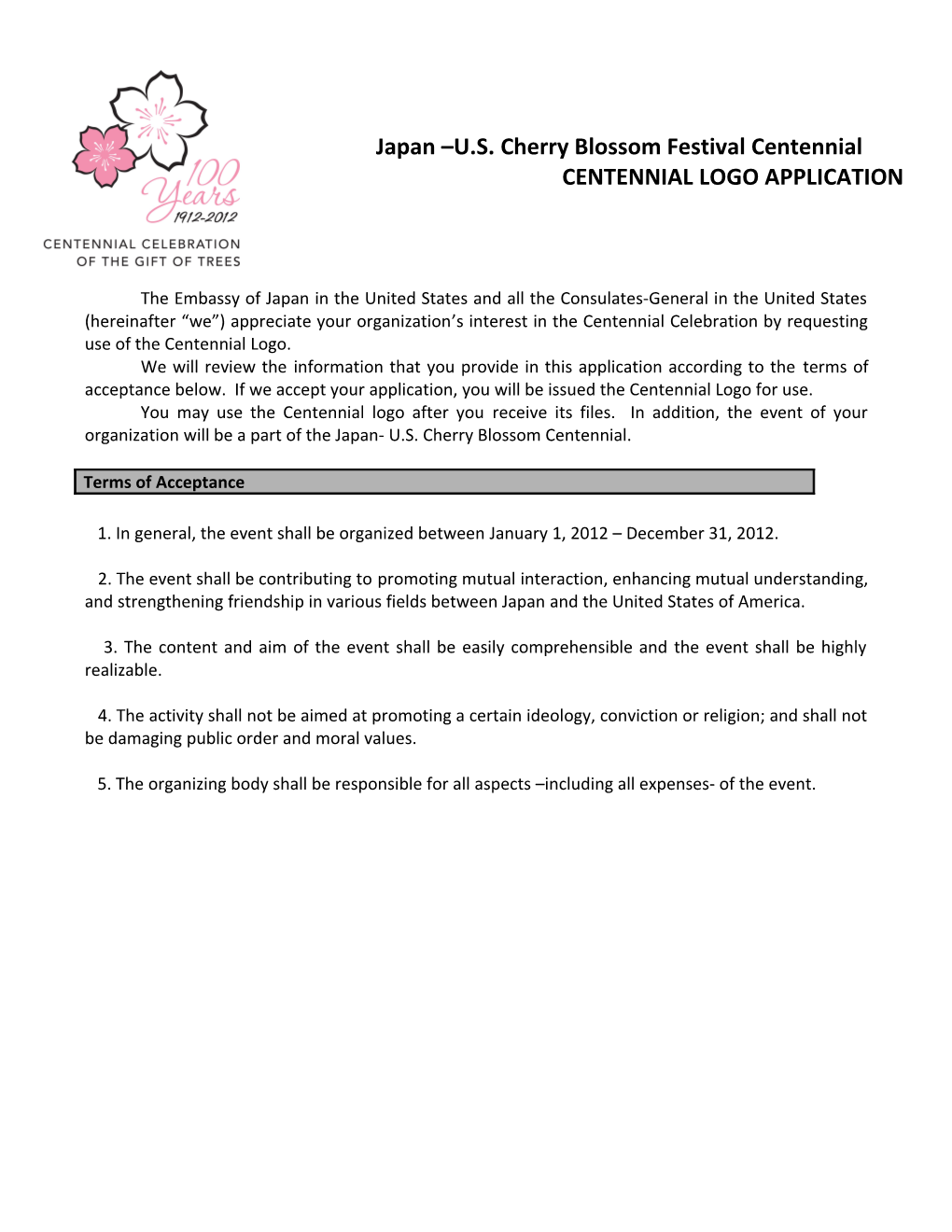 Participant Application Form and Invoice