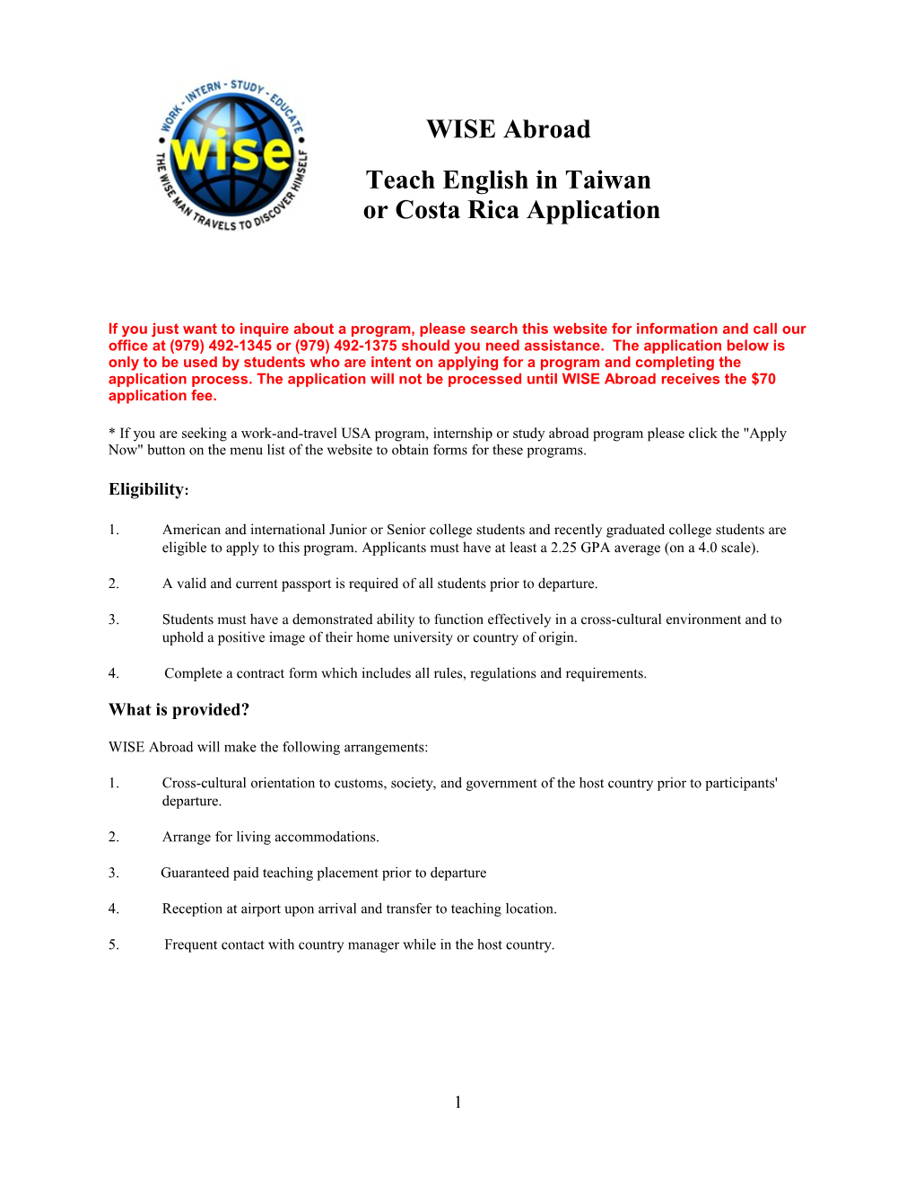 Teach English in Taiwan Or Costa Ricaapplication