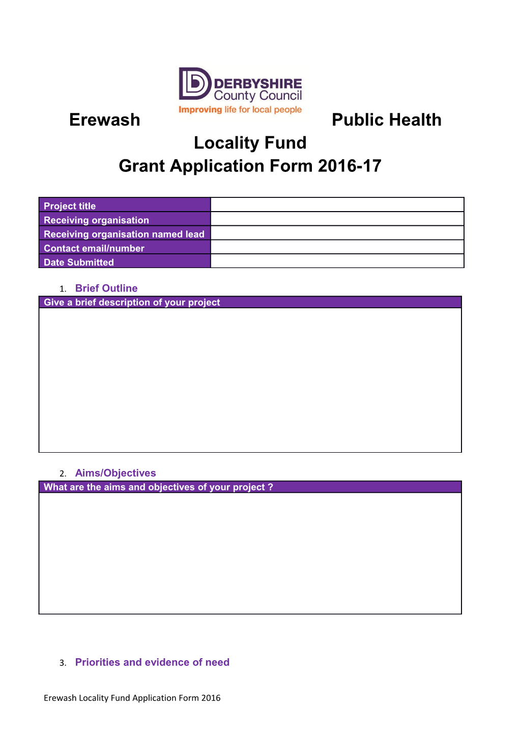 Erewashpublic Health Locality Fund