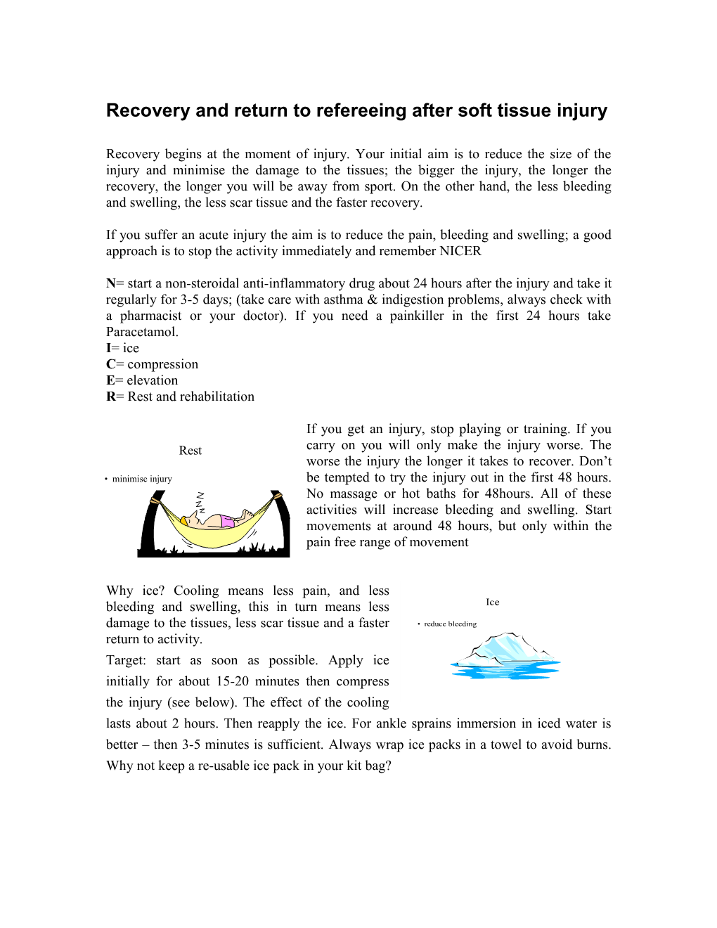 Recovery and Return to Refereeing After Soft Tissue Injury