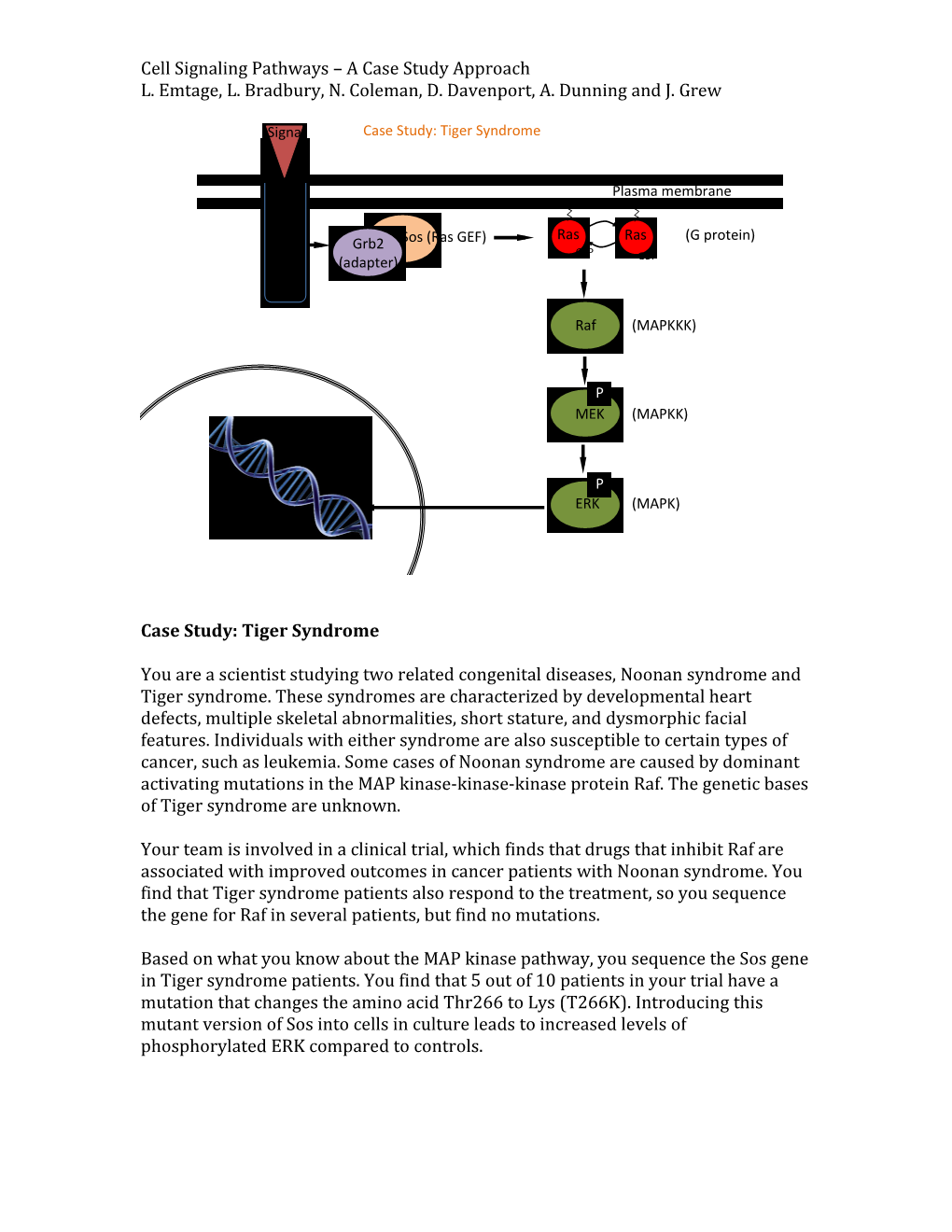 Cell Signaling Pathways a Case Study Approach