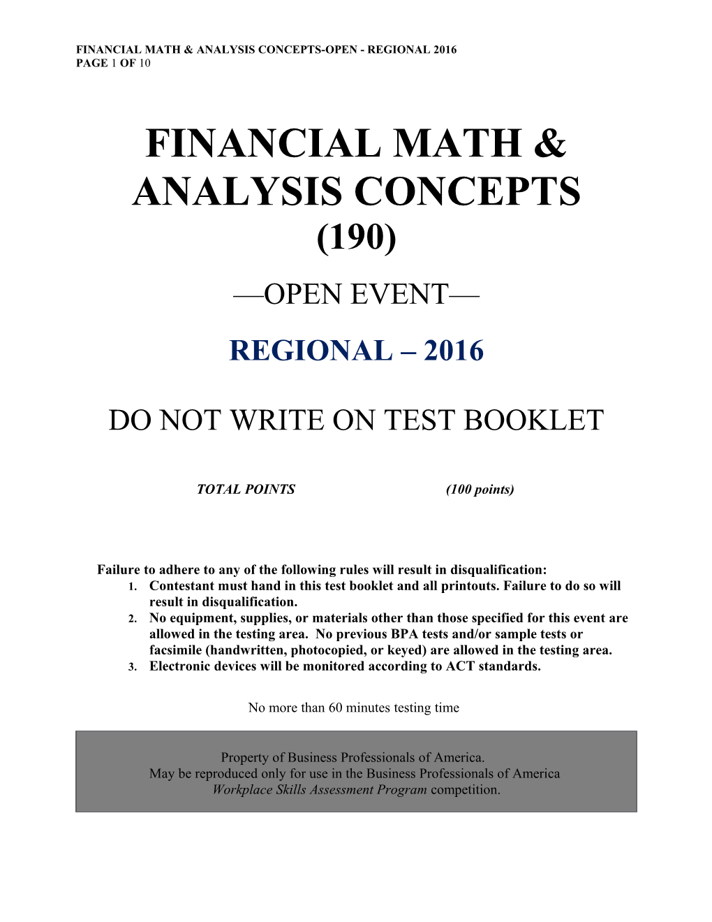 Financial Math and Analysis
