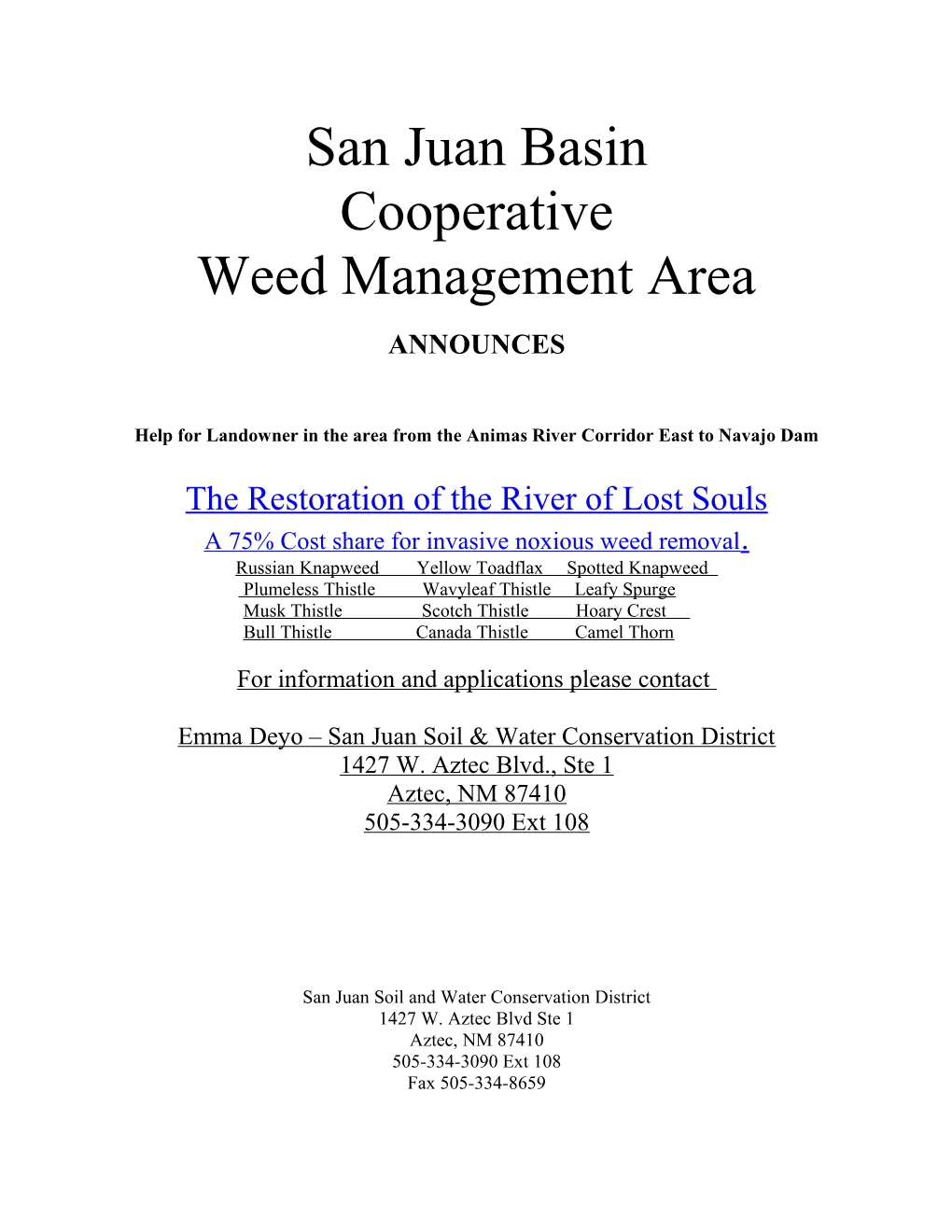 San Juan Soil and Water Conservation District