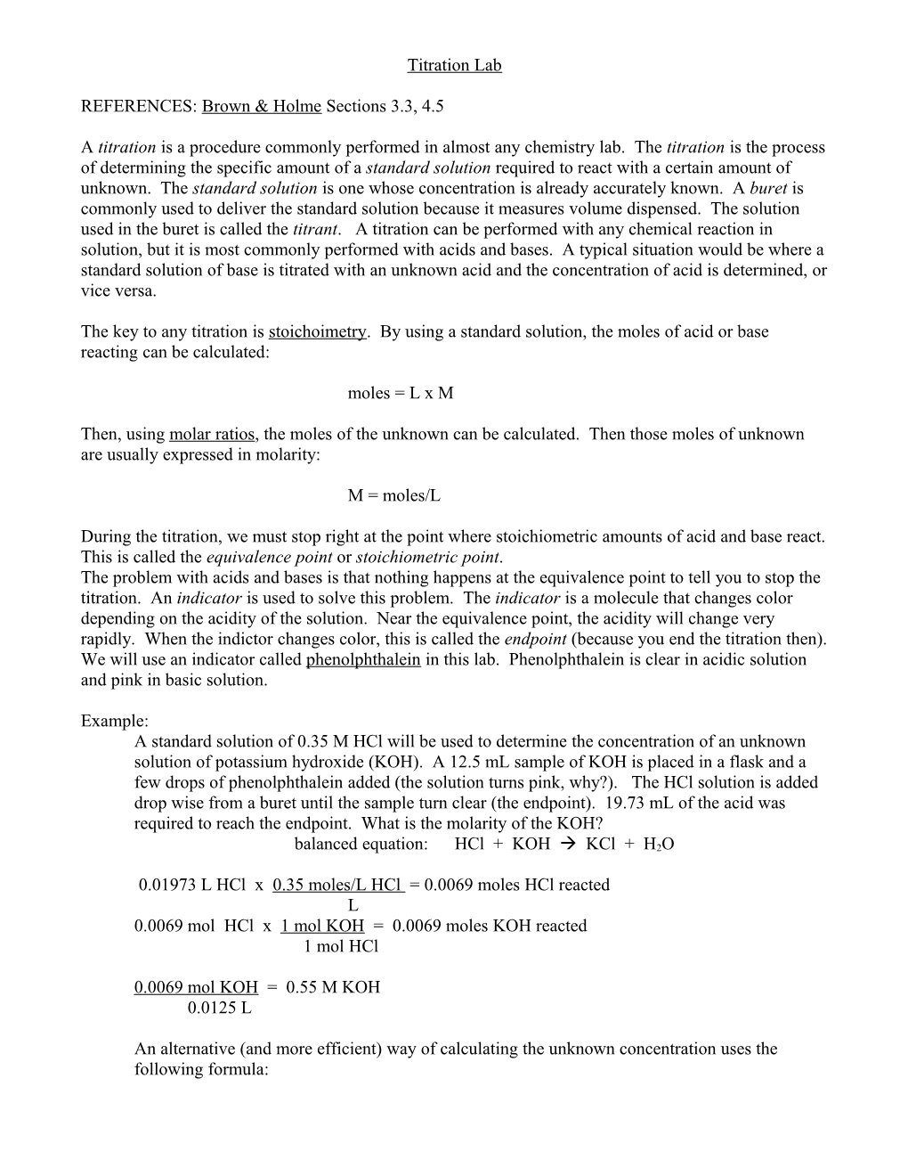 REFERENCES: Brown & Holme Sections 3.3, 4.5