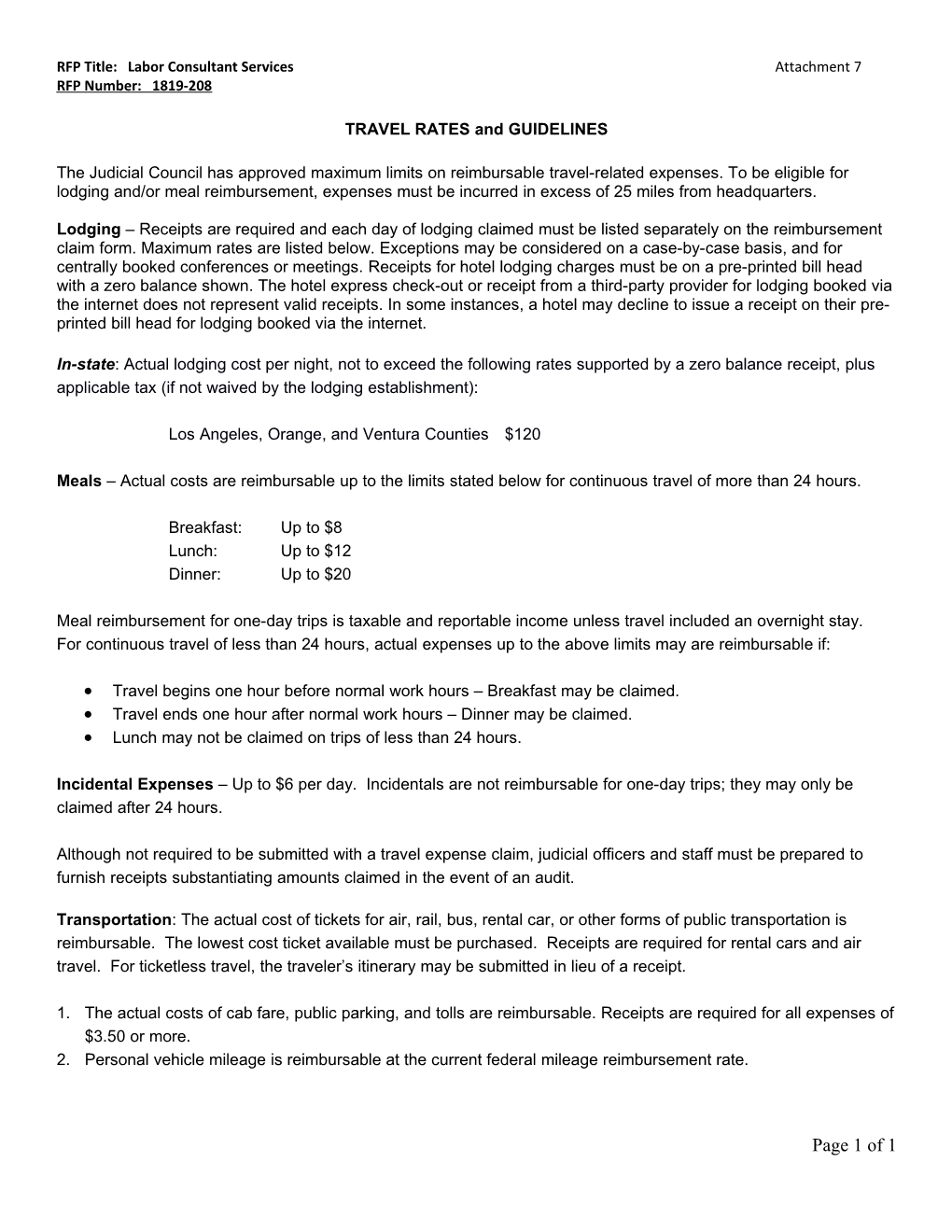 AOC Travel Rate Guidelines