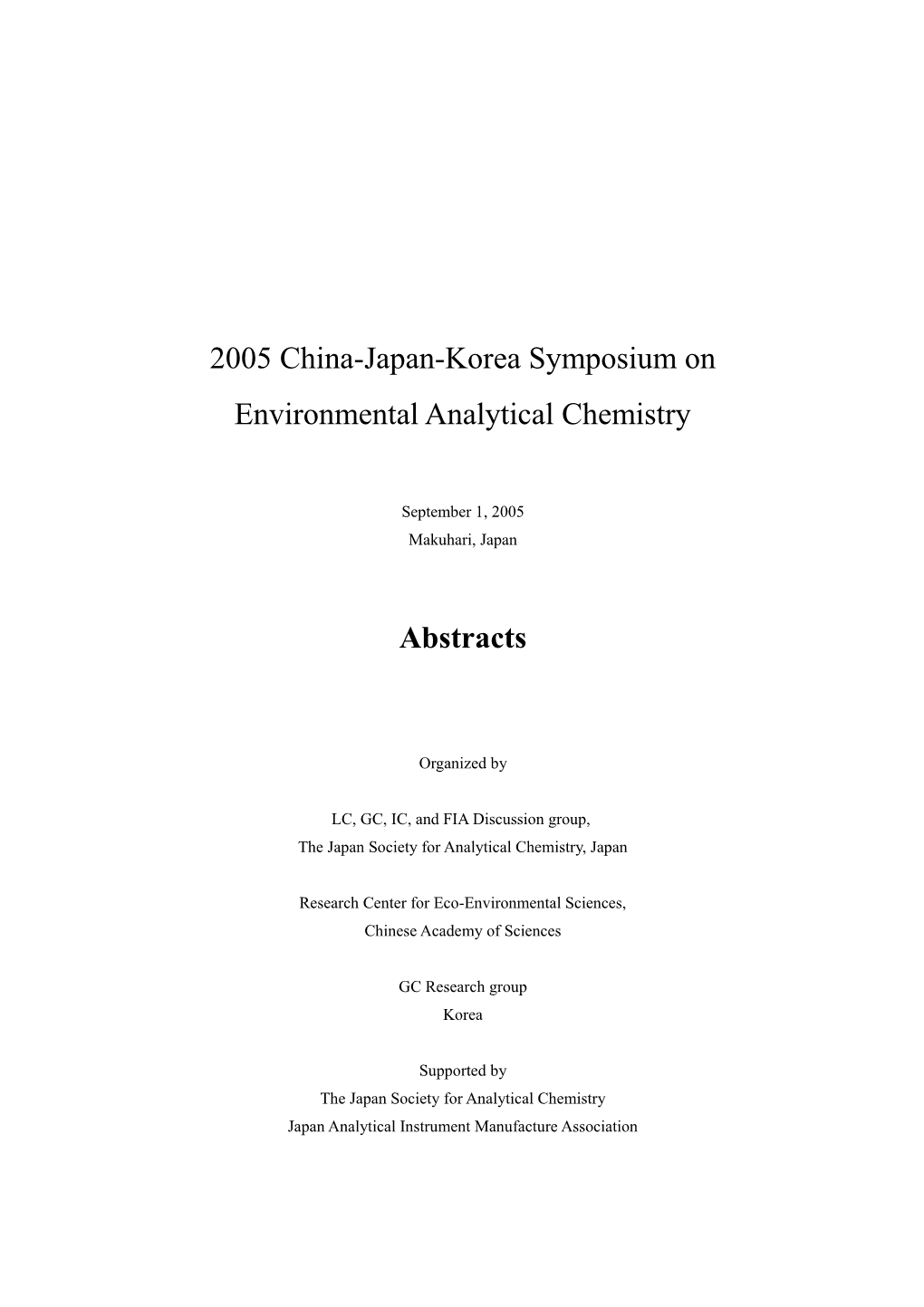 Reference and History of China-Japan-Korea Symposium On