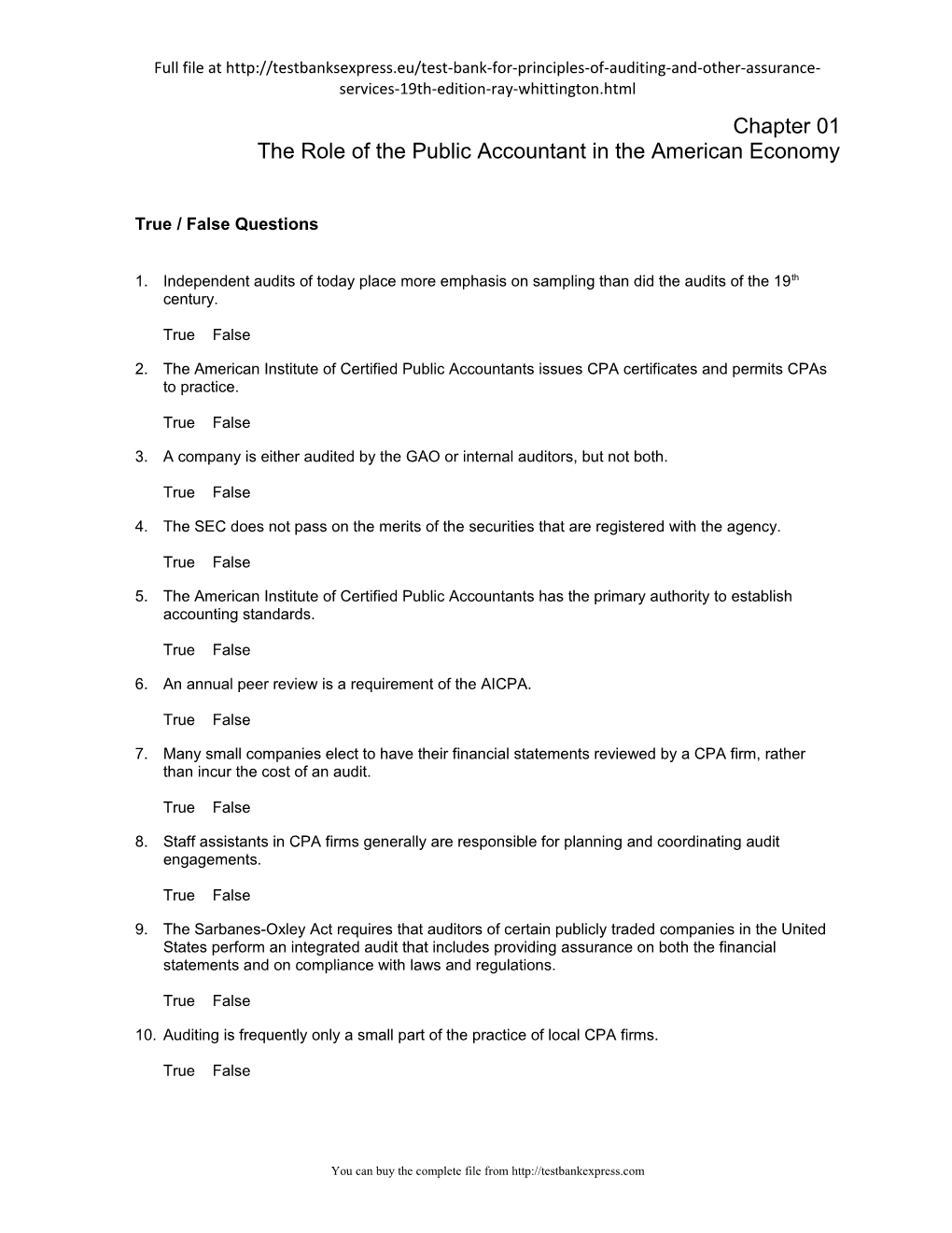 The Role of the Public Accountant in the American Economy