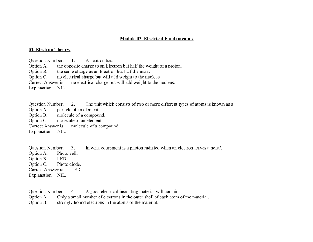Module 03. Electrical Fundamentals