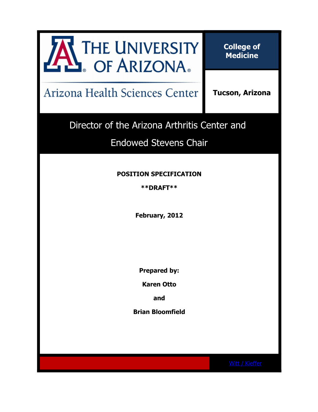 The Role of Director, Arizona Arthritis Center