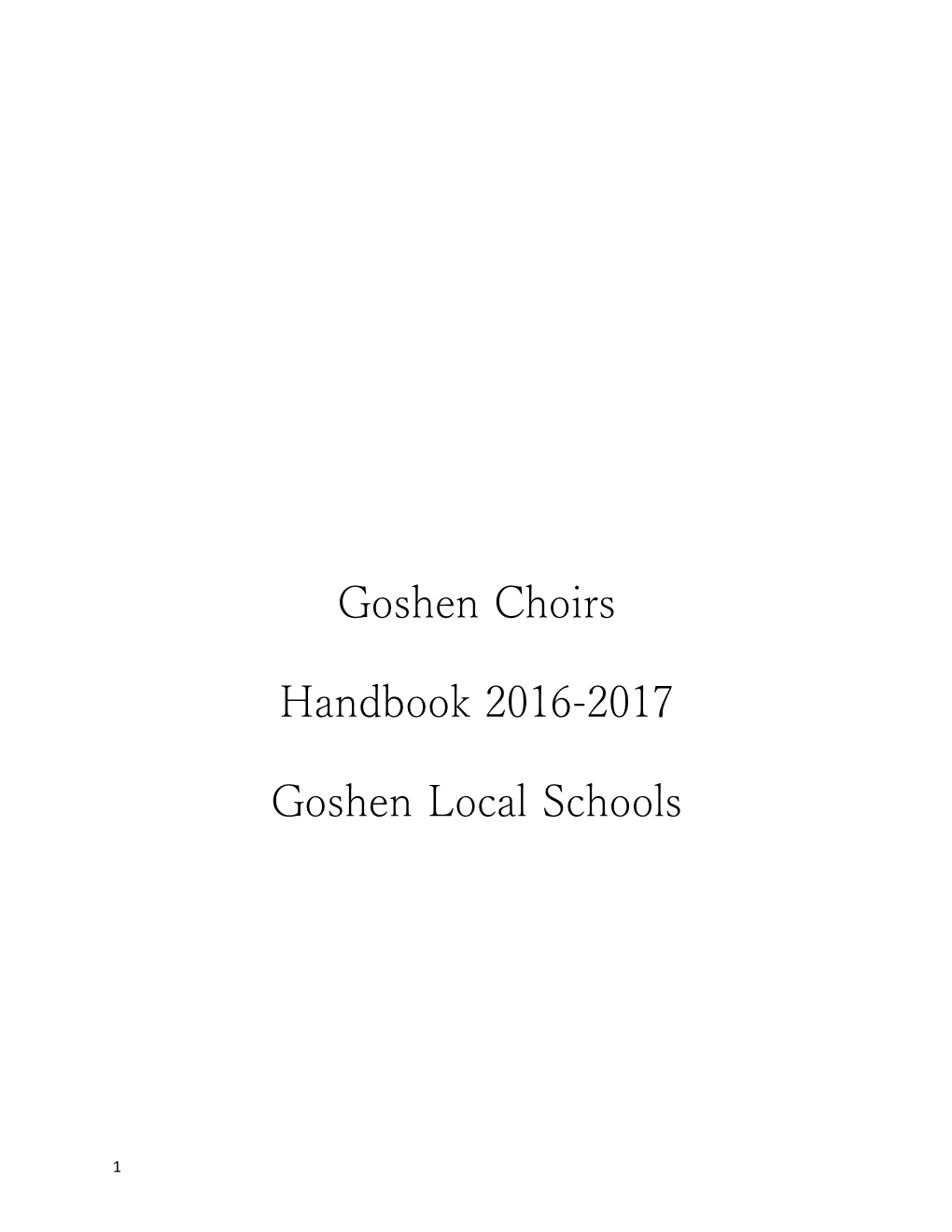 Goshen Choirs