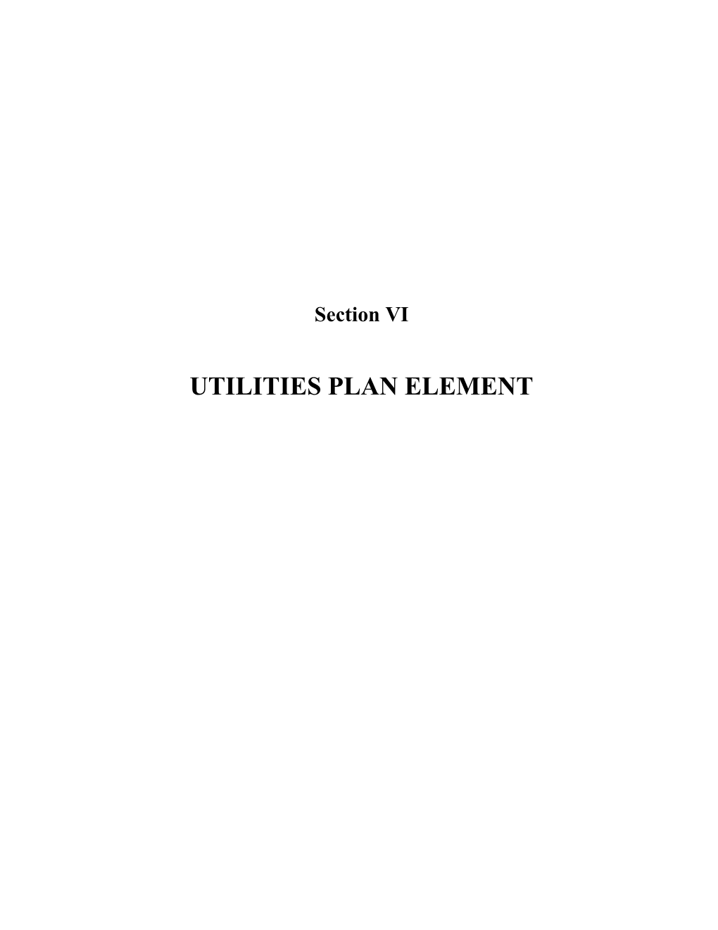 Section Vi - Utilities Plan Element