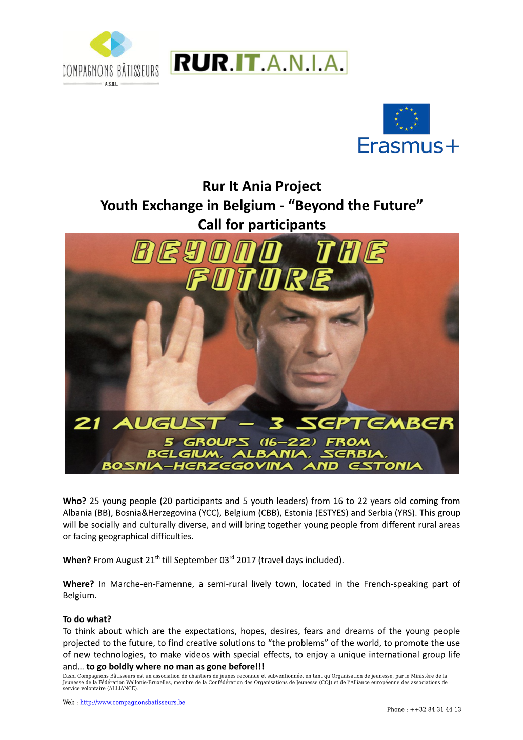 Youth Exchange in Belgium - Beyond the Future