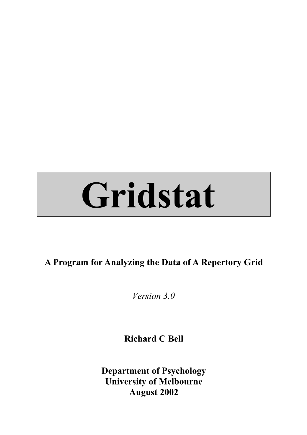 A Program for Analyzing the Data of a Repertory Grid