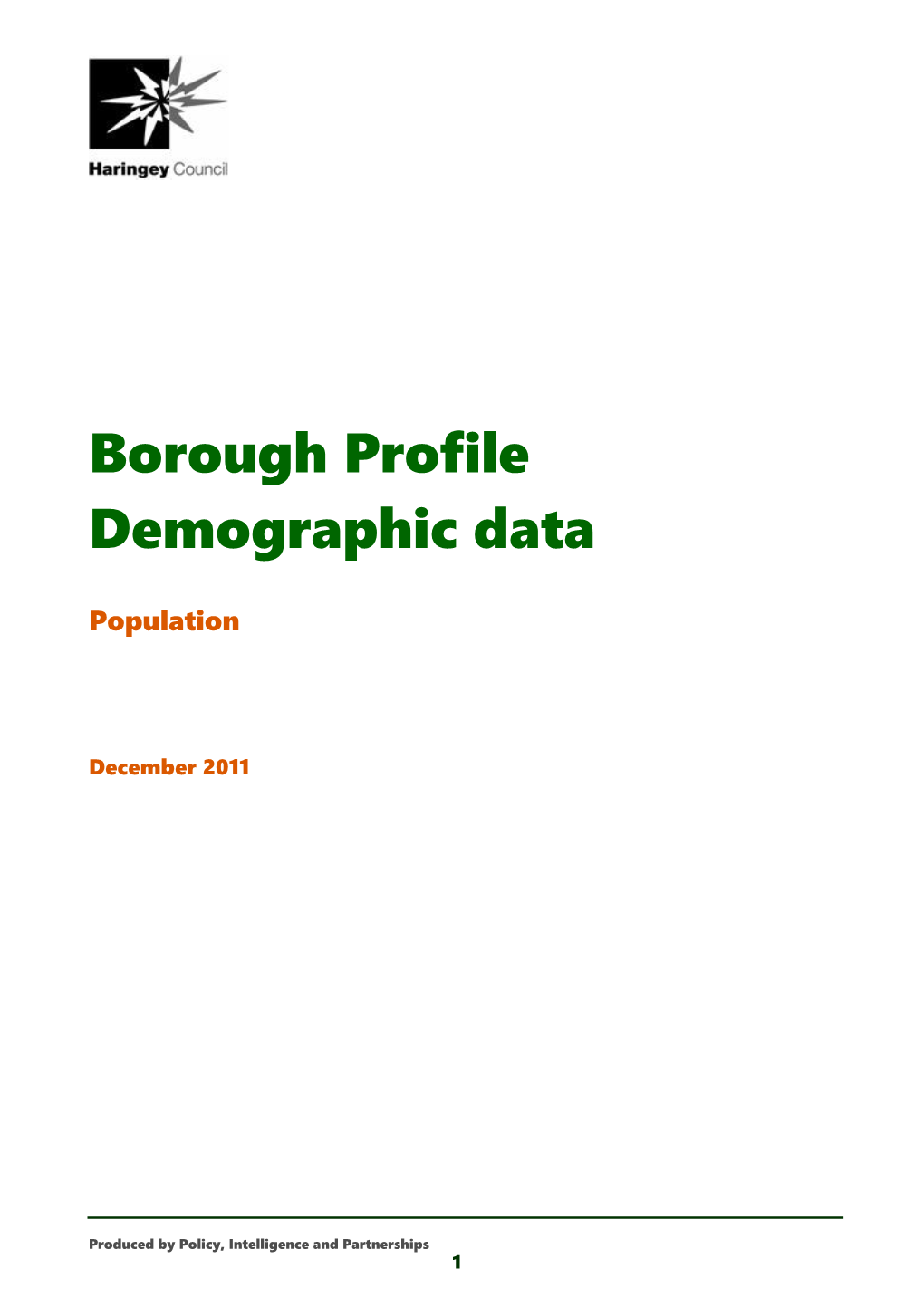 Borough Profile Demographic Data