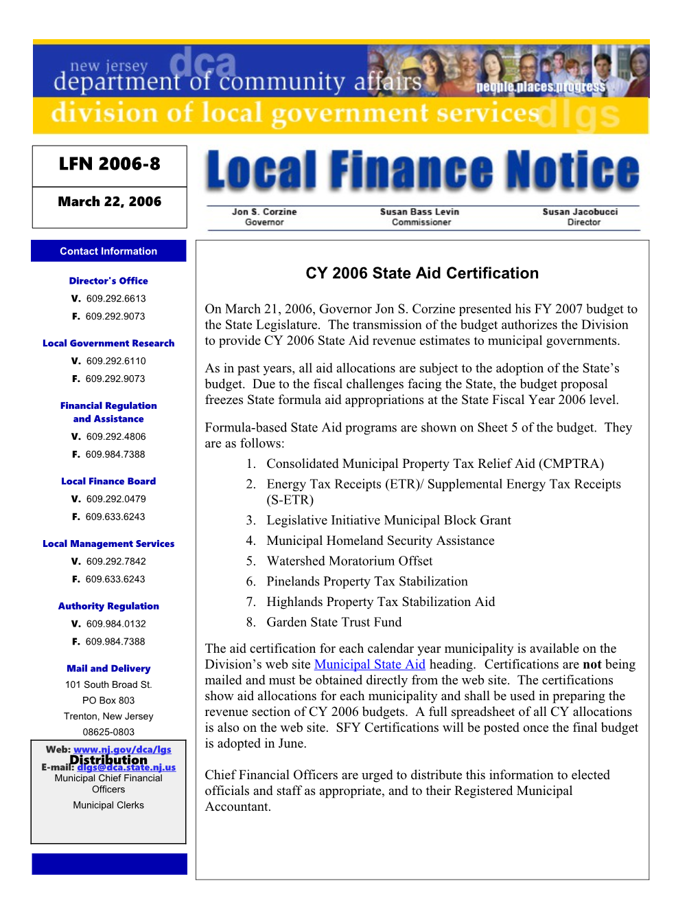 Local Finance Notice 2006-8March 22, 2006Page 1