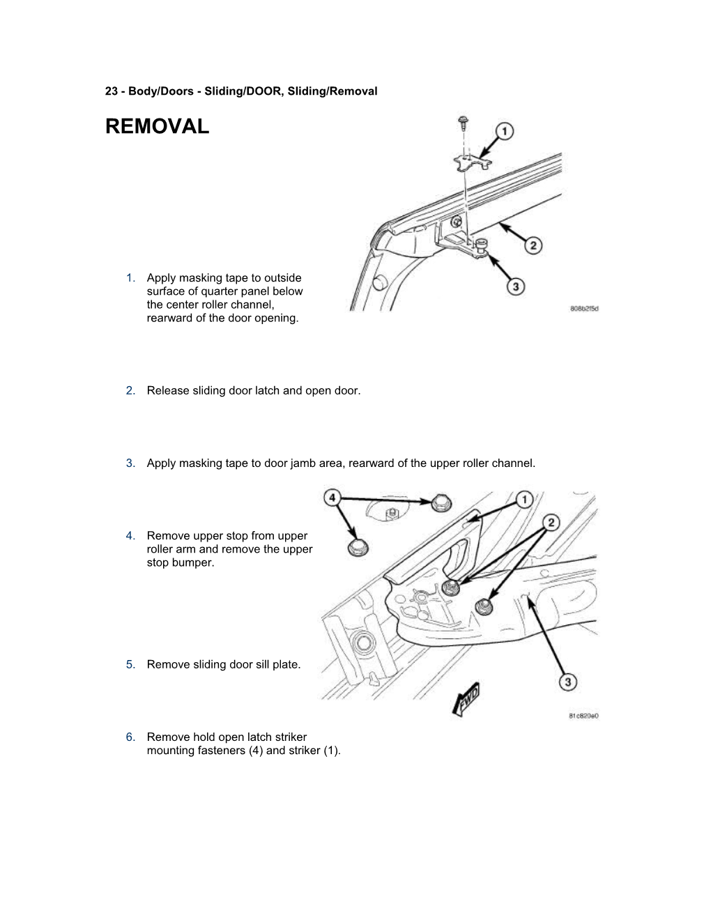 23 - Body/Doors - Sliding/DOOR, Sliding/Removal