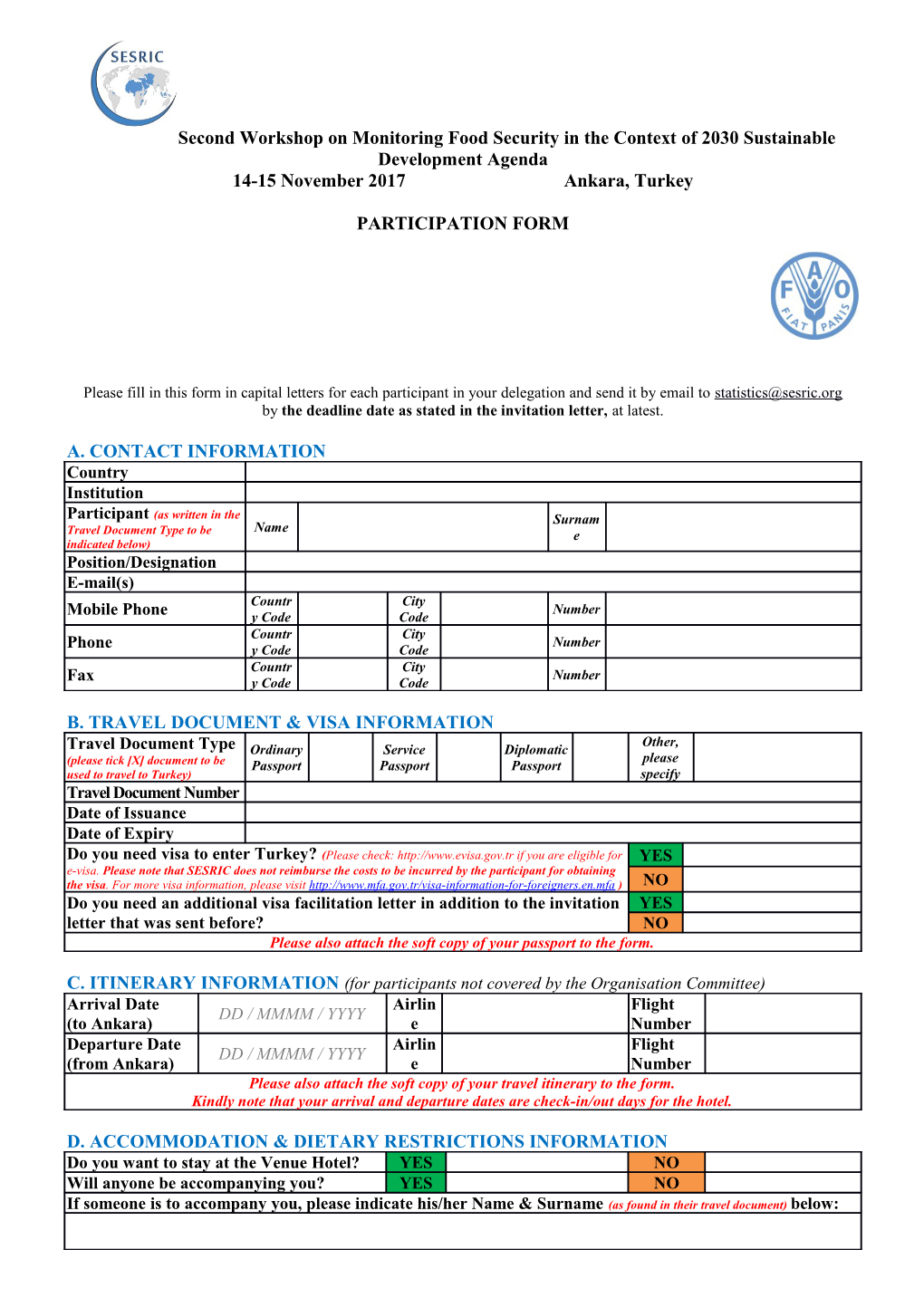 B. Travel Document & Visa Information