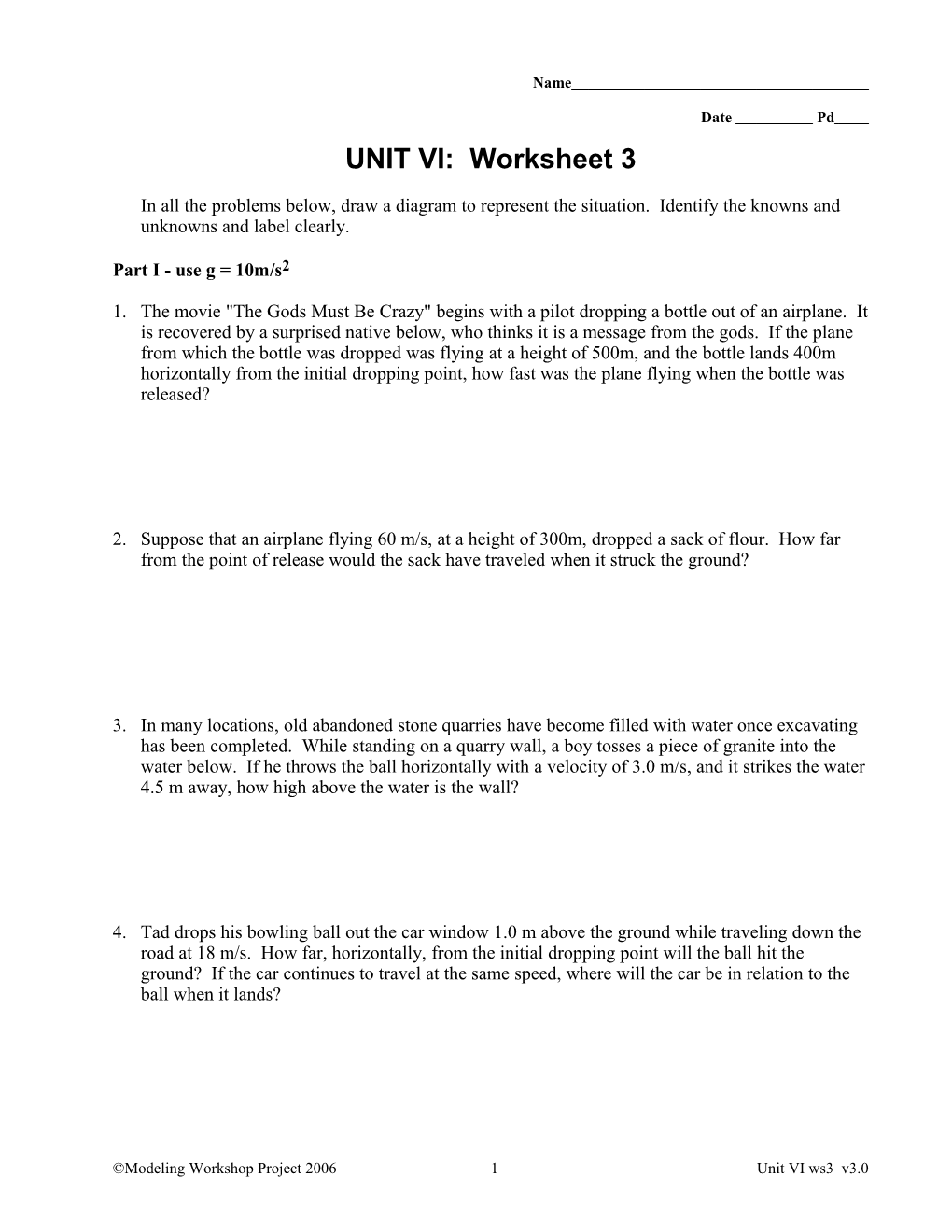 UNIT VI: Worksheet 3