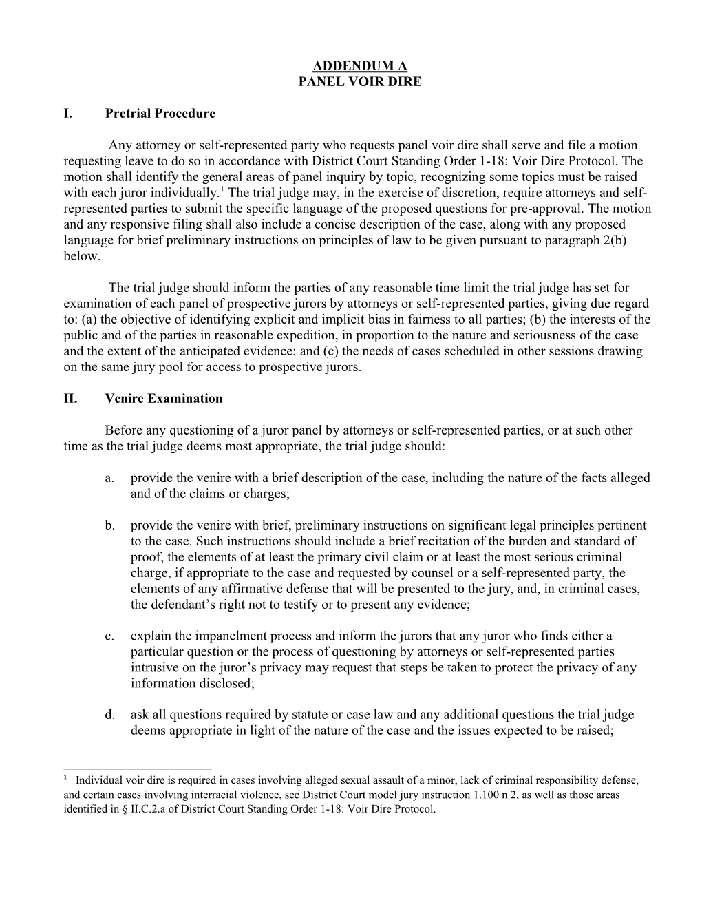 I.Pretrial Procedure