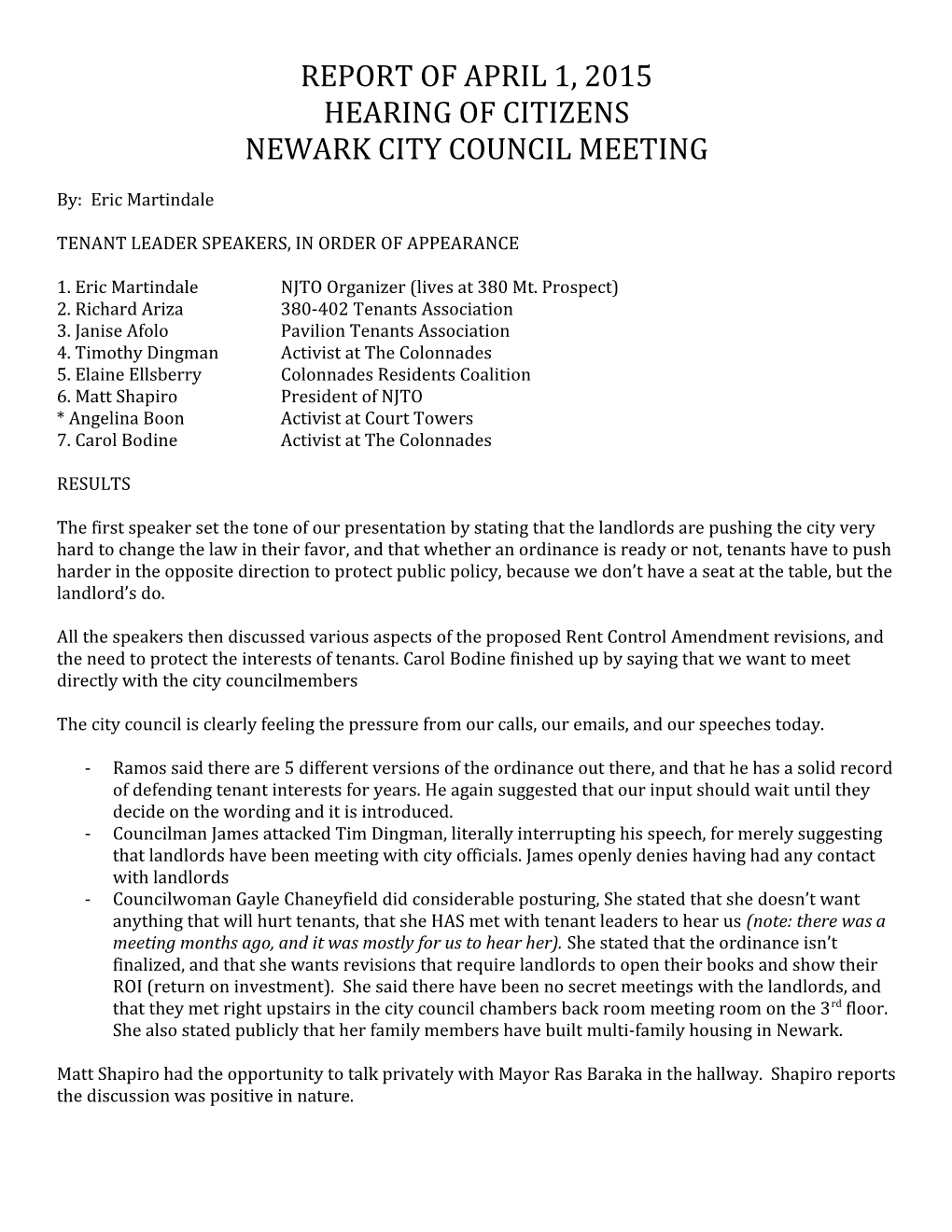 Newark City Council Meeting