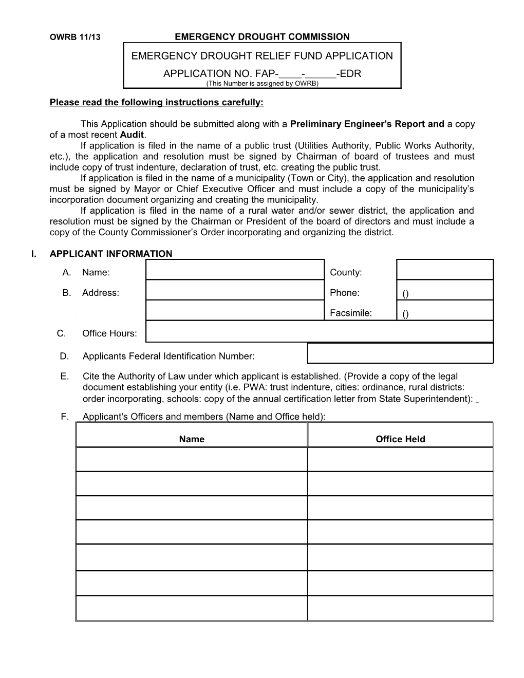 Owrb 11/13Emergency Drought Commission