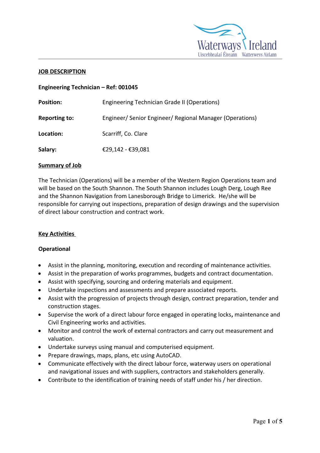 Engineering Technician Ref:001045