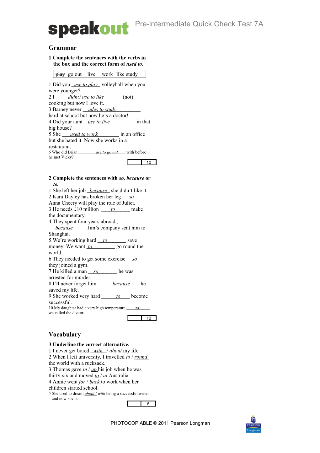 Talkback Quick Test 1A