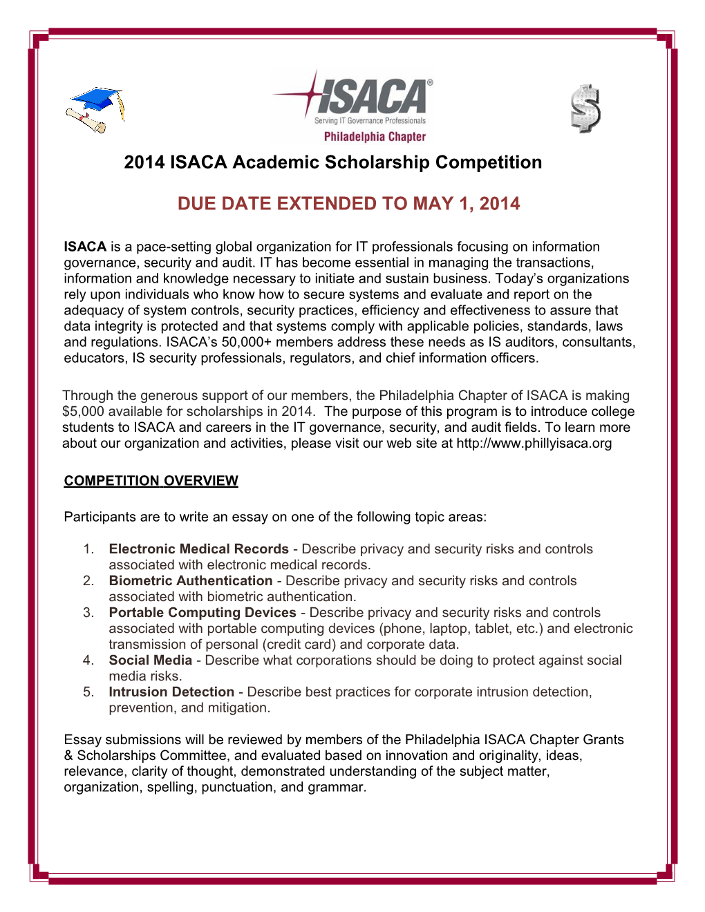 2010 ISACA Scholarship Competition Announcement