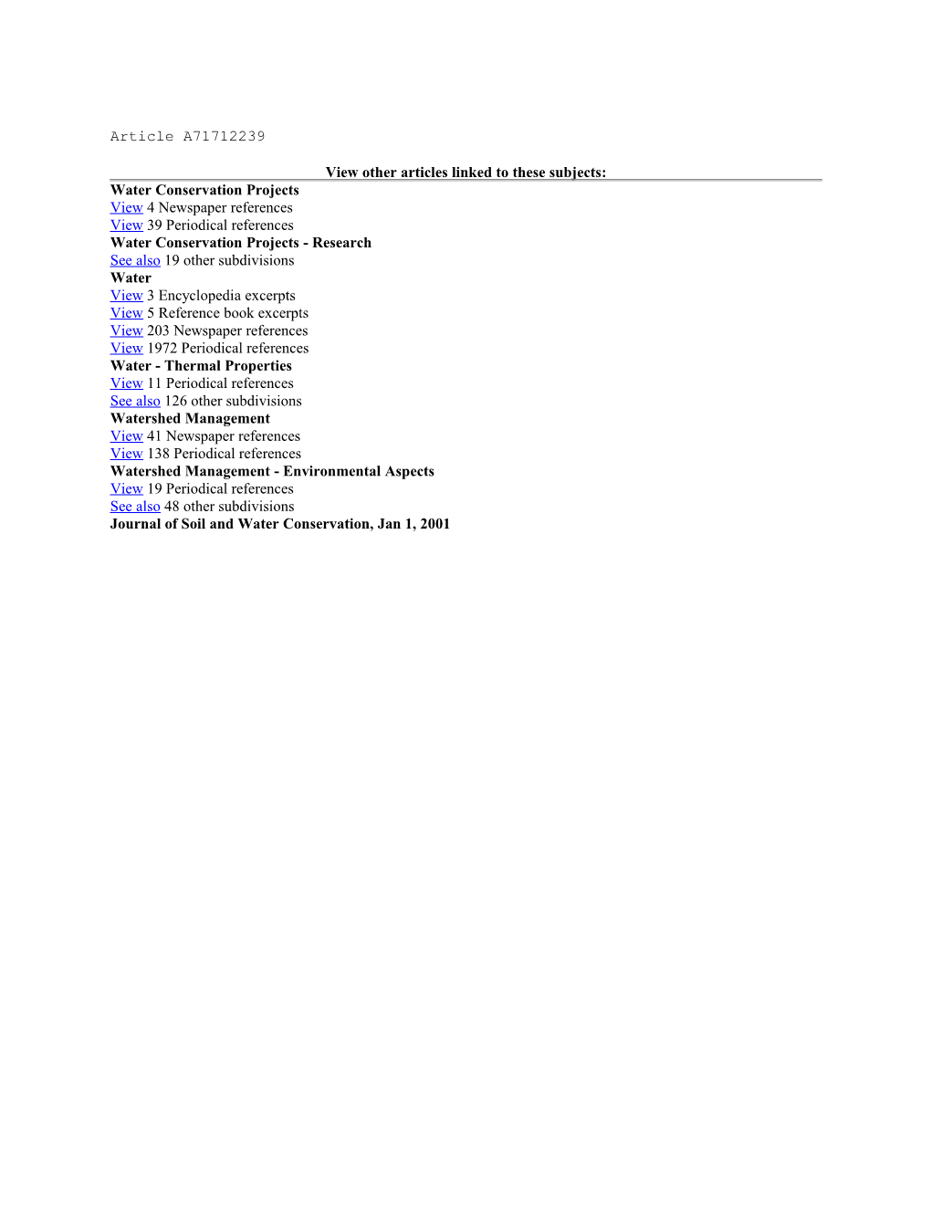 Journal of Soil and Water Conservation, Wntr 2001 V56 I1 P38