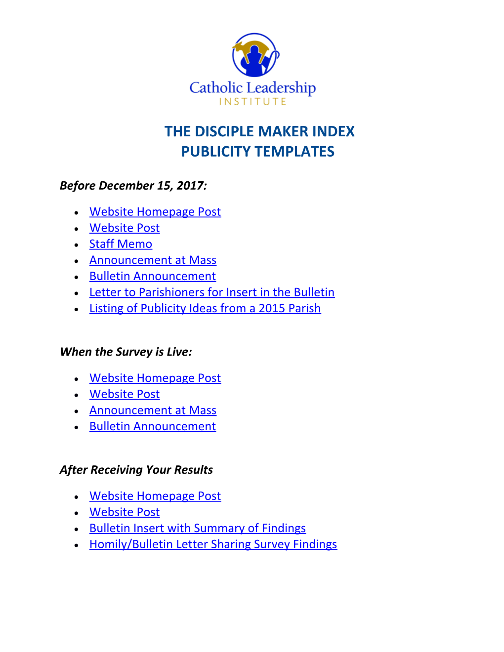The Disciple Maker Index