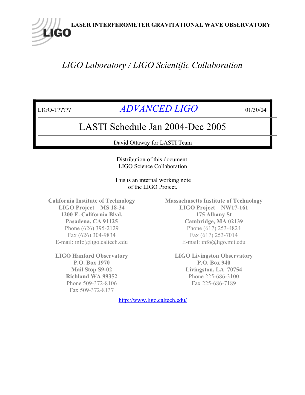 LIGO Laboratory / LIGO Scientific Collaboration