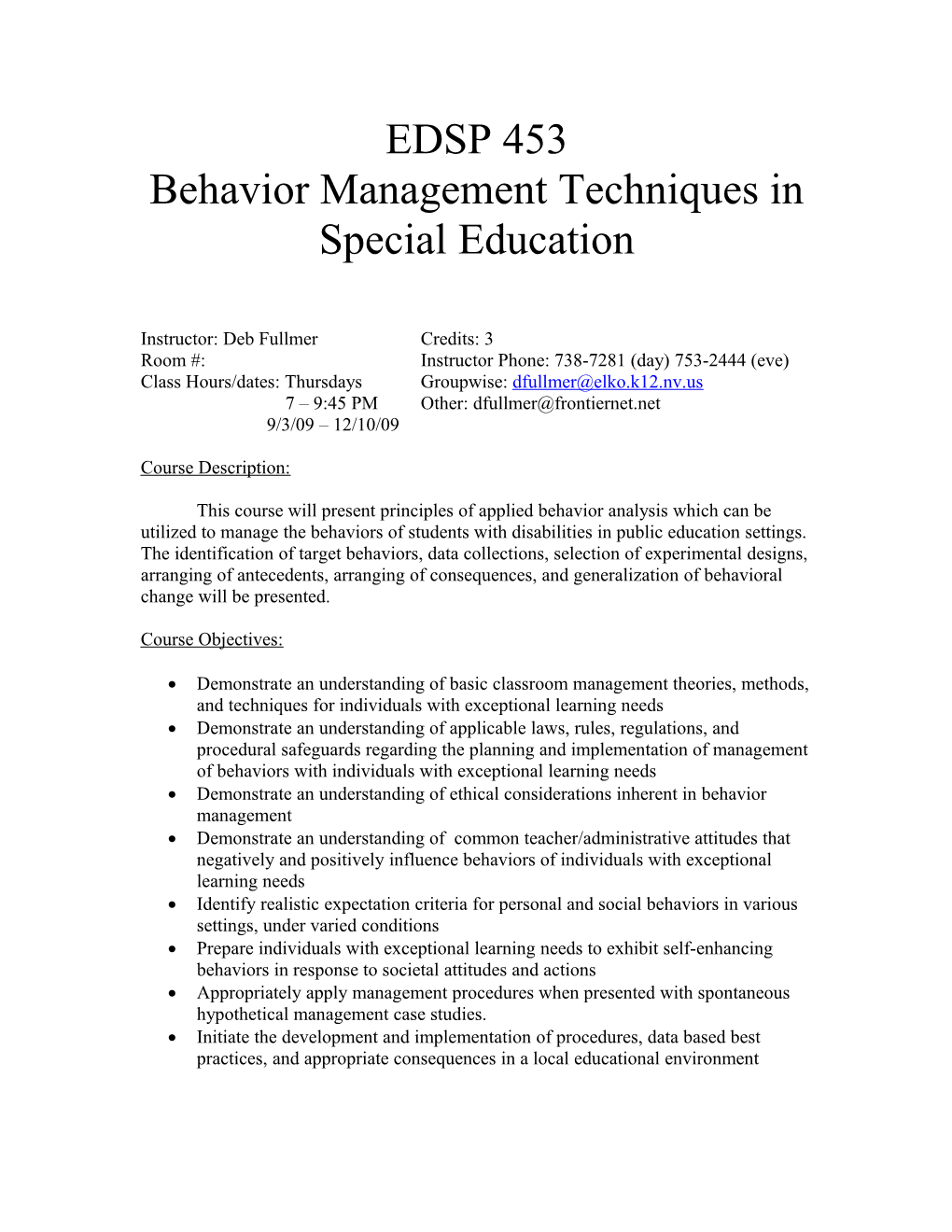 Behavior Management Techniques in Special Education