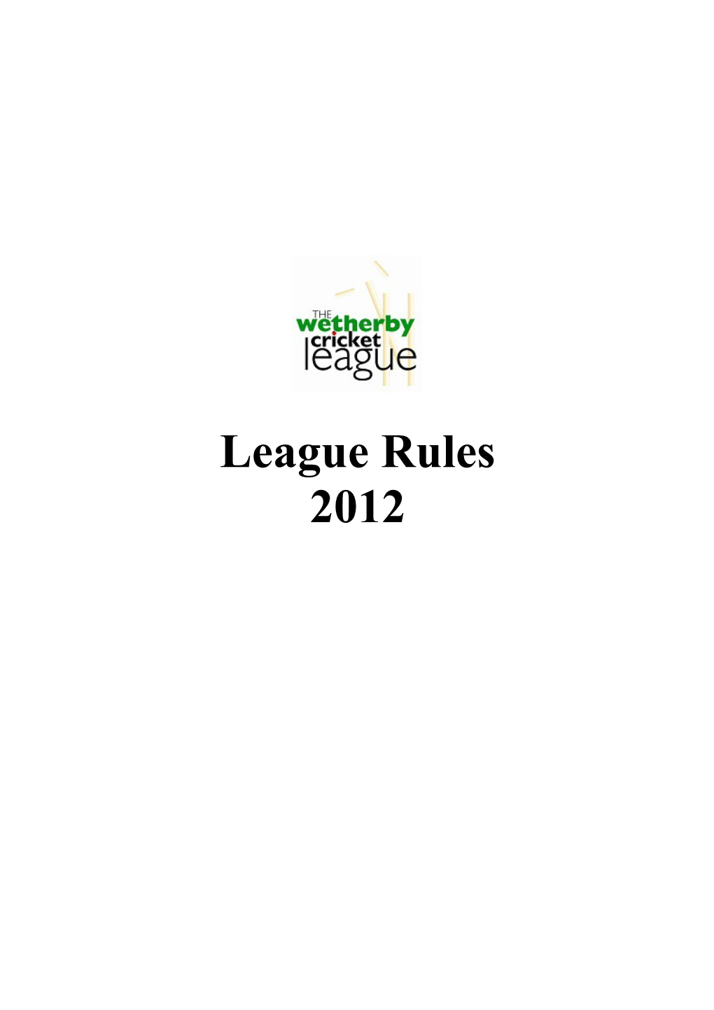 Rules of the League - 2010