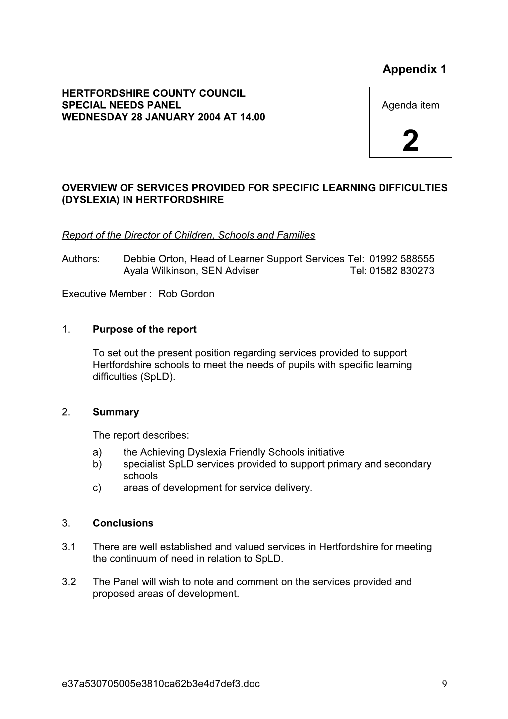 Overview of Services Provided for Specific Learning Difficulties (Dyslexia) in Hertfordshire