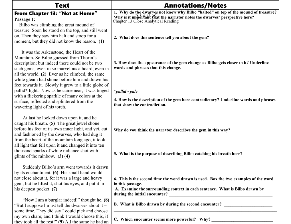 Chapter 13 Close Analytical Reading