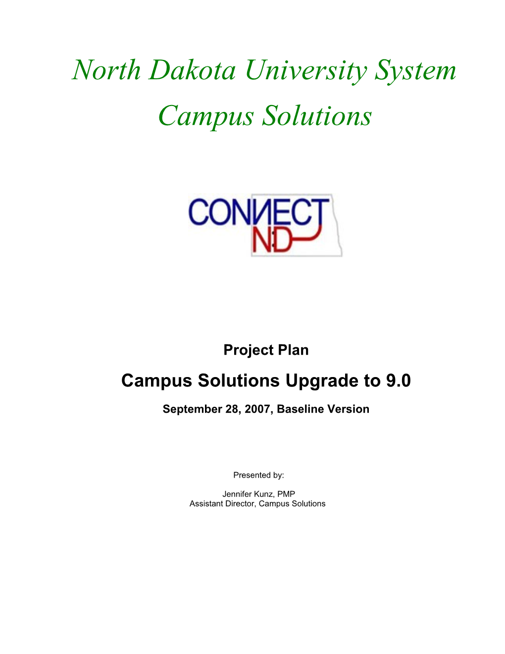 Campus Solutions Upgrade Project Plan