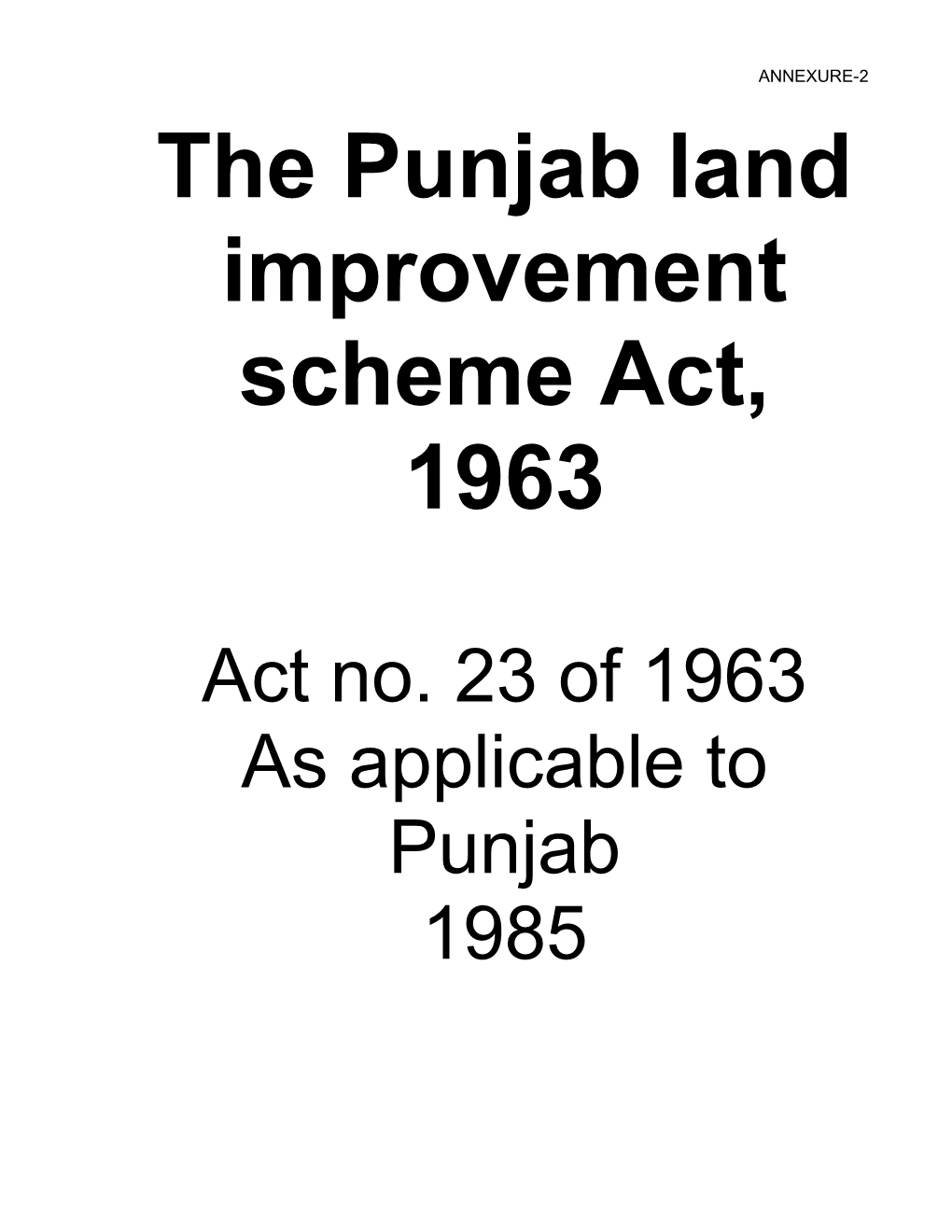 The Punjab Land Improvement Scheme Act, 1963