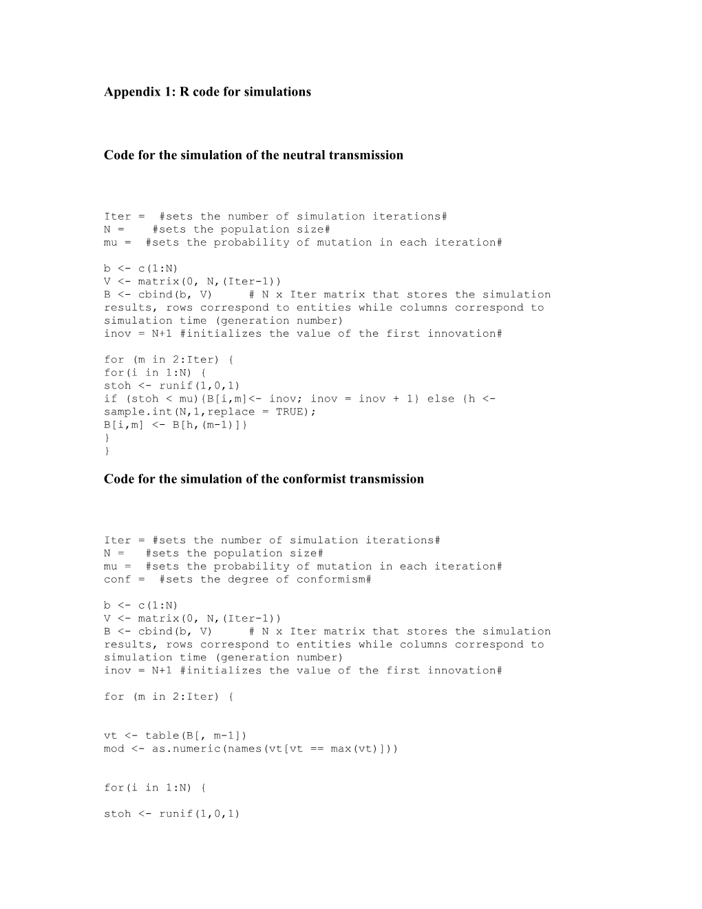 Code for the Simulation of the Neutral Transmission