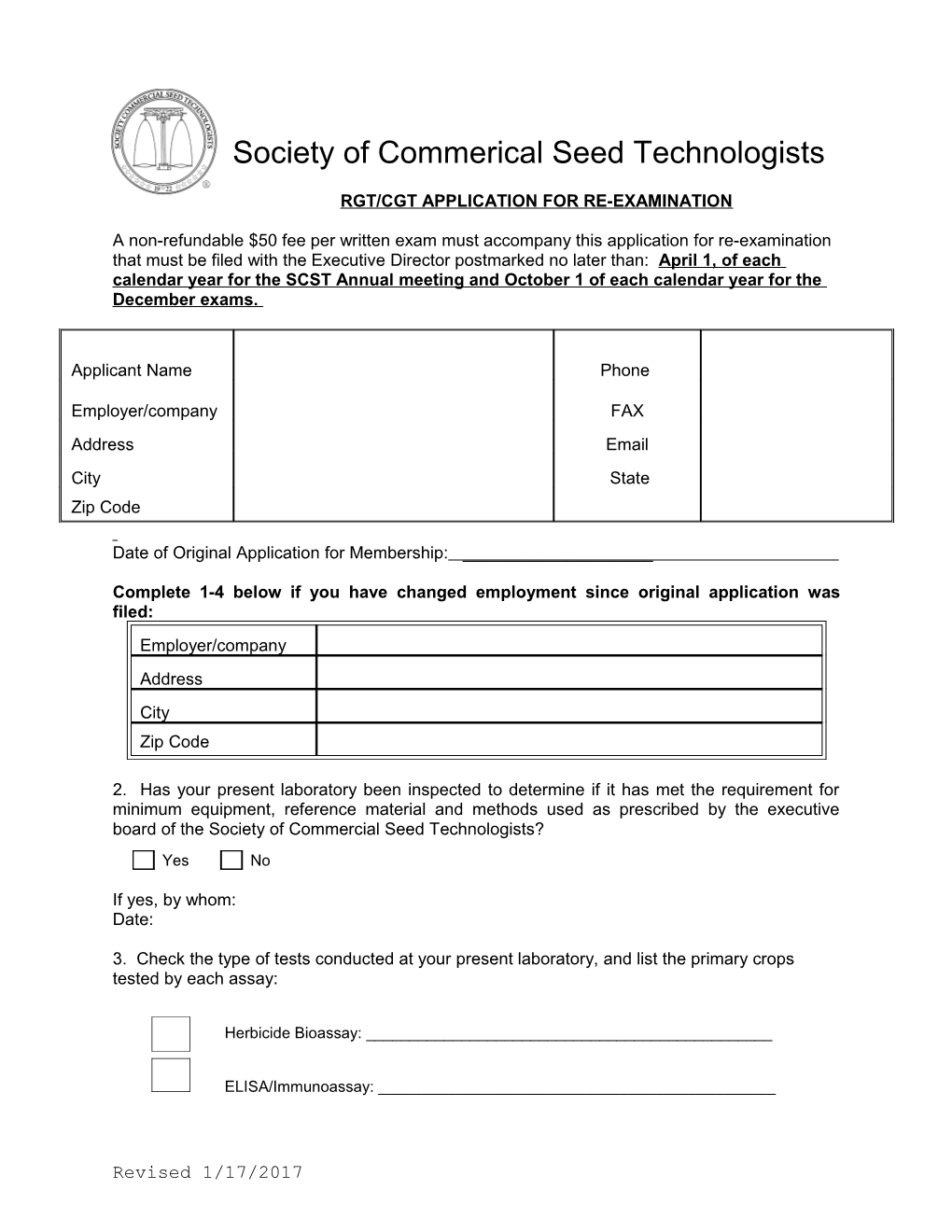 Society of Commerical Seed Technologists