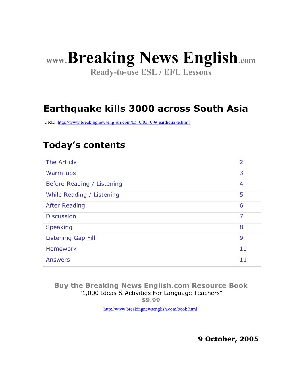 Earthquake Kills 3000 Across South Asia